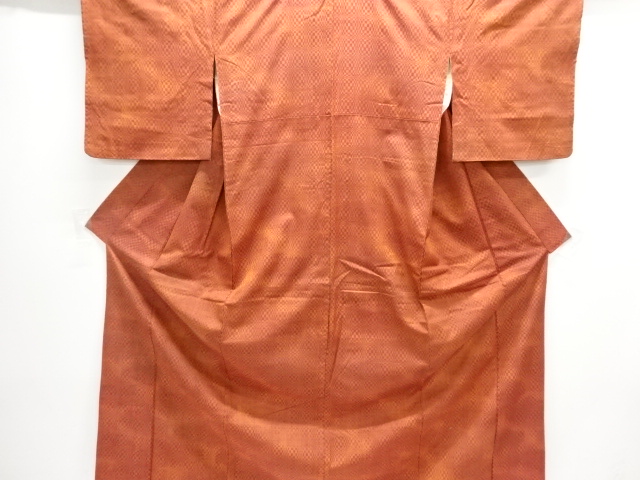 JAPANESE KIMONO / ANTIQUE KIMONO / SILK / TSUMUGI / WOVEN CHECKERED